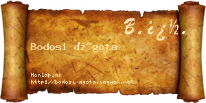 Bodosi Ágota névjegykártya